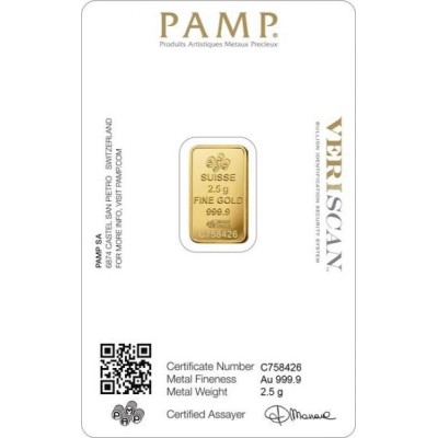 Pamp Fortuna 2,5g  - Investiční zlatý slitek