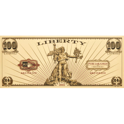 St. Gaudens' Liberty - 24-karaats gouden biljet - elk jaar