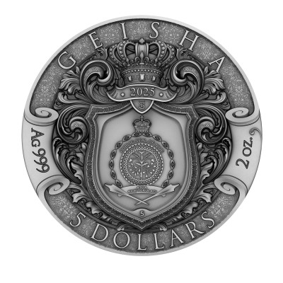 Geisha - 2 oz - zilveren verzamelmunt
