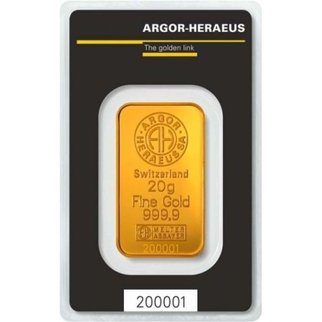 Argor-Heraeus investiční zlatý slitek 20 Gramů